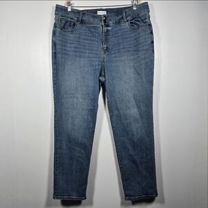 Lane Bryant Flex Magic Tighter Tummy High Rise Straight Blue Denim Jeans Plus 24